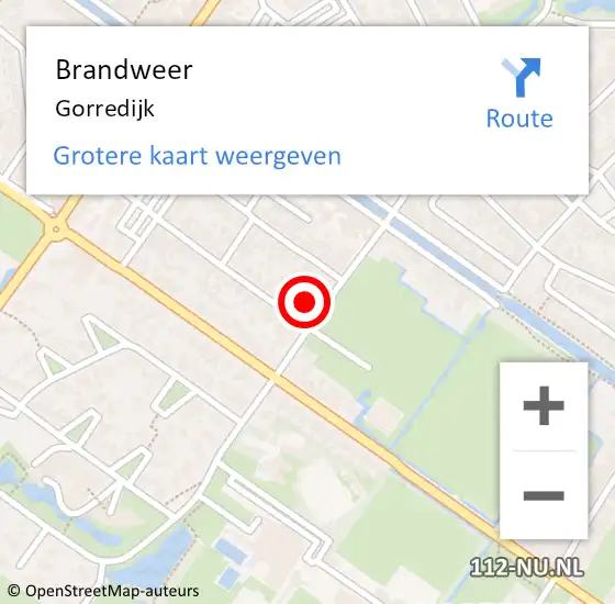 Locatie op kaart van de 112 melding: Brandweer Gorredijk op 5 februari 2019 19:45