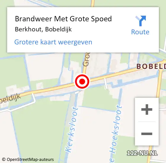 Locatie op kaart van de 112 melding: Brandweer Met Grote Spoed Naar Berkhout, Bobeldijk op 6 februari 2019 08:49
