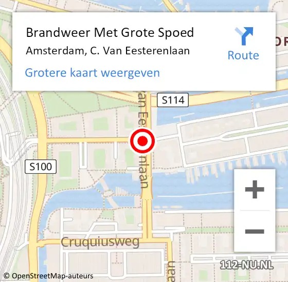 Locatie op kaart van de 112 melding: Brandweer Met Grote Spoed Naar Amsterdam, C. Van Eesterenlaan op 6 februari 2019 10:44