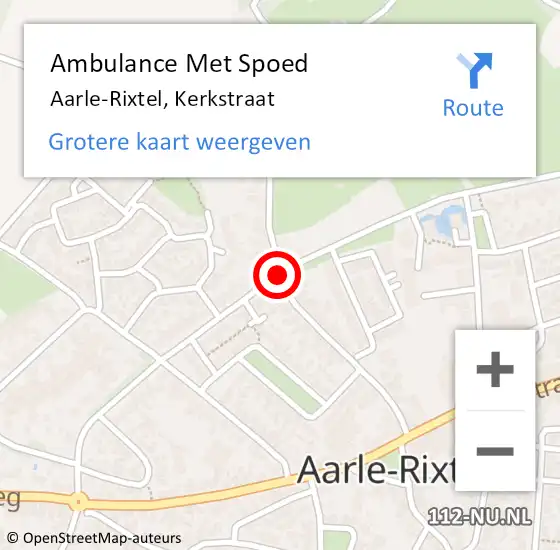 Locatie op kaart van de 112 melding: Ambulance Met Spoed Naar Aarle-Rixtel, Kerkstraat op 6 februari 2019 14:59