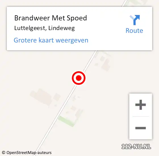 Locatie op kaart van de 112 melding: Brandweer Met Spoed Naar Luttelgeest, Lindeweg op 6 februari 2019 16:22
