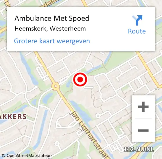 Locatie op kaart van de 112 melding: Ambulance Met Spoed Naar Heemskerk, Westerheem op 6 februari 2019 17:53