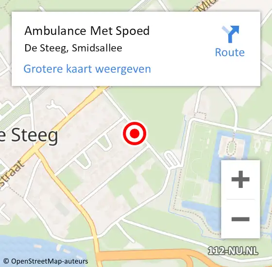 Locatie op kaart van de 112 melding: Ambulance Met Spoed Naar De Steeg, Smidsallee op 6 februari 2019 19:48