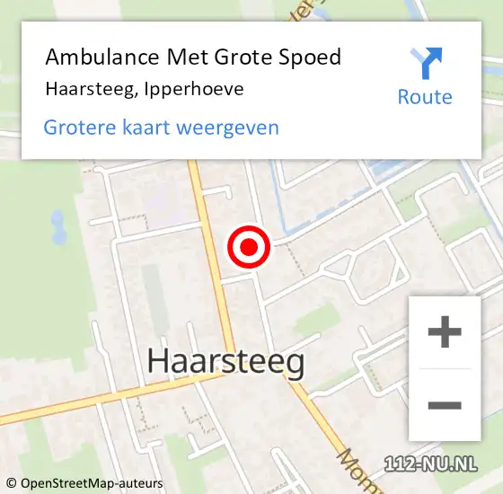 Locatie op kaart van de 112 melding: Ambulance Met Grote Spoed Naar Haarsteeg, Ipperhoeve op 7 februari 2019 04:58