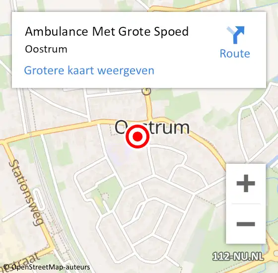 Locatie op kaart van de 112 melding: Ambulance Met Grote Spoed Naar Oostrum op 7 februari 2019 06:55