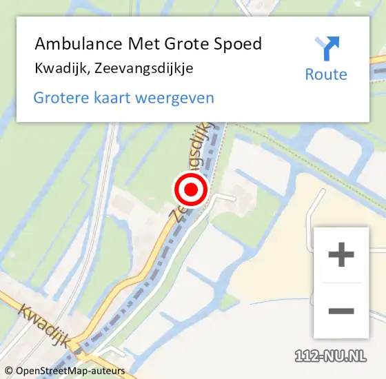 Locatie op kaart van de 112 melding: Ambulance Met Grote Spoed Naar Kwadijk, Zeevangsdijkje op 7 februari 2019 07:04