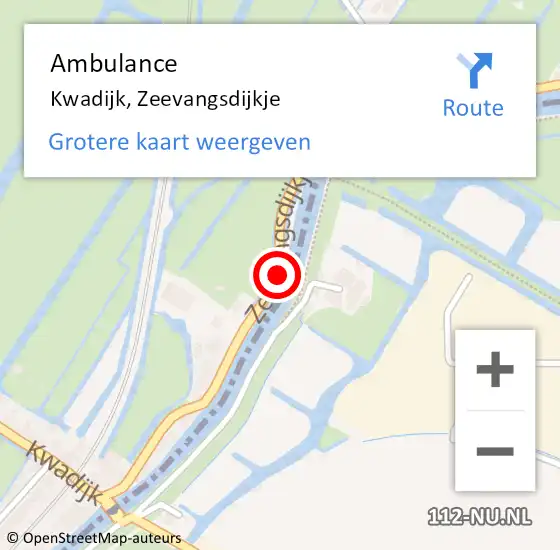 Locatie op kaart van de 112 melding: Ambulance Kwadijk, Zeevangsdijkje op 7 februari 2019 07:08