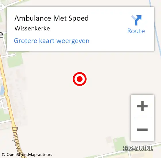 Locatie op kaart van de 112 melding: Ambulance Met Spoed Naar Wissenkerke op 7 februari 2019 08:33