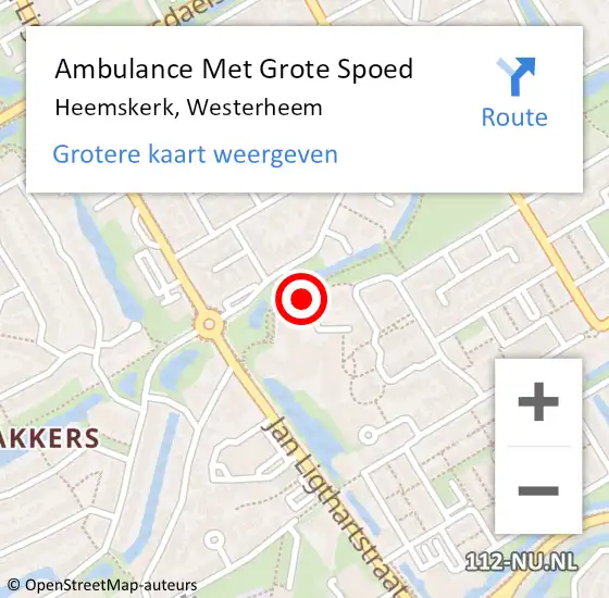 Locatie op kaart van de 112 melding: Ambulance Met Grote Spoed Naar Heemskerk, Westerheem op 7 februari 2019 13:32