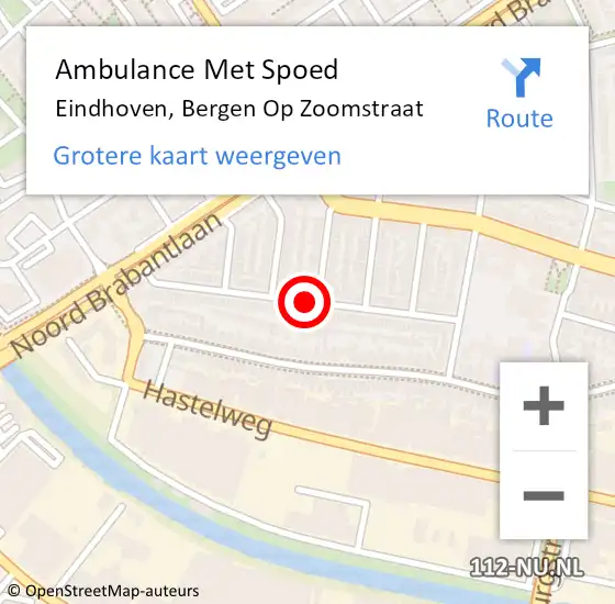 Locatie op kaart van de 112 melding: Ambulance Met Spoed Naar Eindhoven, Bergen Op Zoomstraat op 7 februari 2019 17:25
