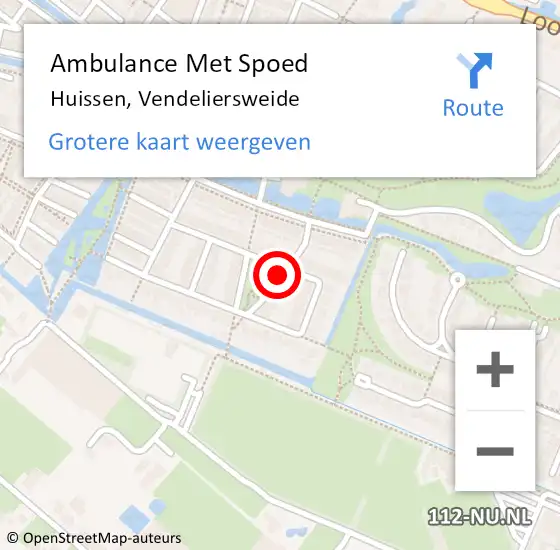Locatie op kaart van de 112 melding: Ambulance Met Spoed Naar Huissen, Vendeliersweide op 7 februari 2019 21:20