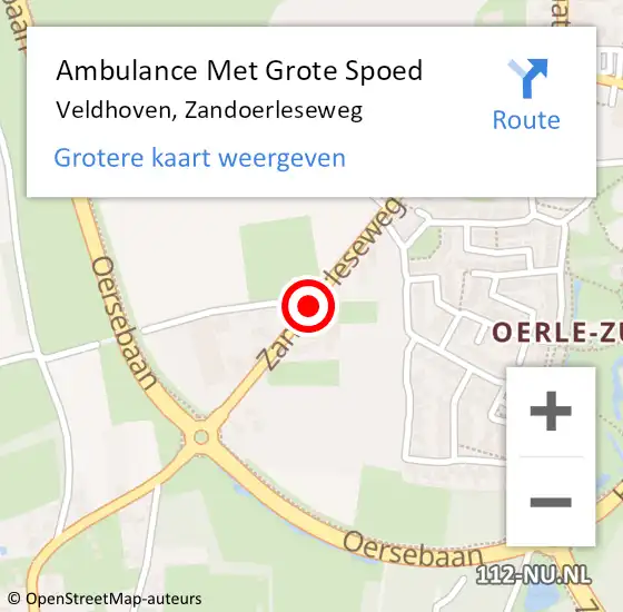 Locatie op kaart van de 112 melding: Ambulance Met Grote Spoed Naar Veldhoven, Zandoerleseweg op 8 februari 2019 14:42