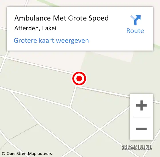 Locatie op kaart van de 112 melding: Ambulance Met Grote Spoed Naar Afferden, Lakei op 8 februari 2019 19:20