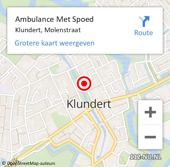 Locatie op kaart van de 112 melding: Ambulance Met Spoed Naar Klundert, Molenstraat op 8 februari 2019 21:54