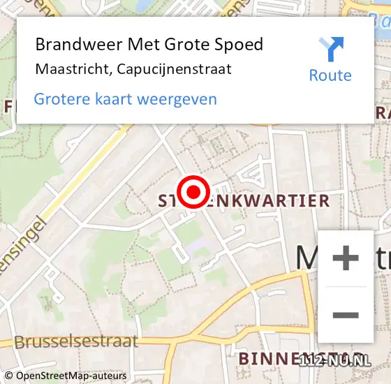 Locatie op kaart van de 112 melding: Brandweer Met Grote Spoed Naar Maastricht, Capucijnenstraat op 9 februari 2019 02:45