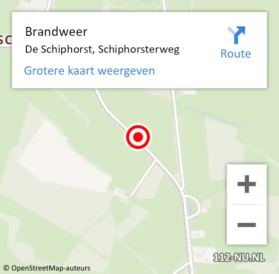Locatie op kaart van de 112 melding: Brandweer De Schiphorst, Schiphorsterweg op 9 februari 2019 23:04