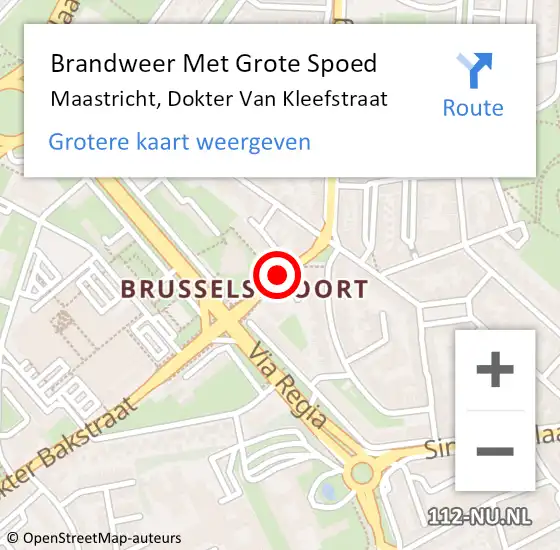 Locatie op kaart van de 112 melding: Brandweer Met Grote Spoed Naar Maastricht, Dokter Van Kleefstraat op 10 februari 2019 11:51