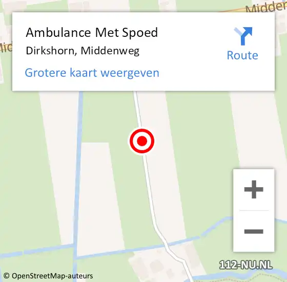 Locatie op kaart van de 112 melding: Ambulance Met Spoed Naar Dirkshorn, Middenweg op 10 februari 2019 18:14