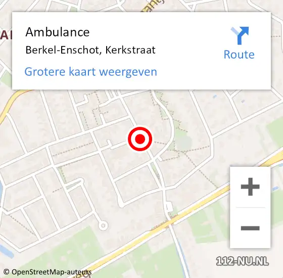 Locatie op kaart van de 112 melding: Ambulance Berkel-Enschot, Kerkstraat op 11 februari 2019 09:20