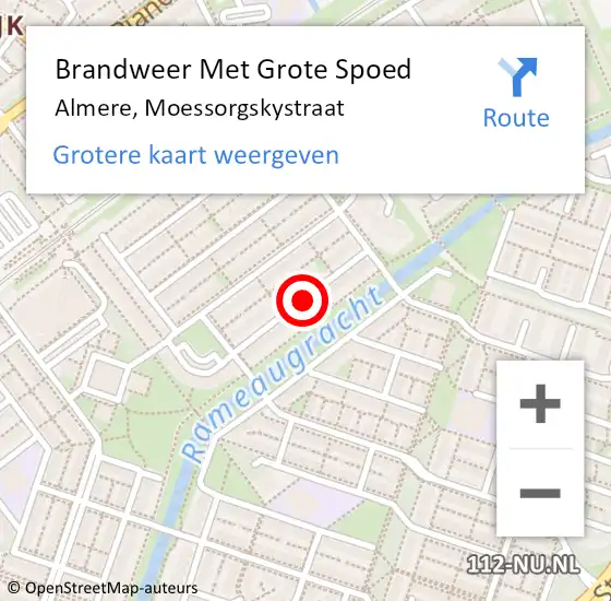 Locatie op kaart van de 112 melding: Brandweer Met Grote Spoed Naar Almere, Moessorgskystraat op 11 februari 2019 13:55