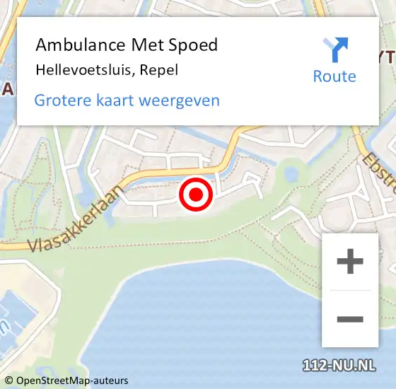 Locatie op kaart van de 112 melding: Ambulance Met Spoed Naar Hellevoetsluis, Repel op 12 februari 2019 10:23