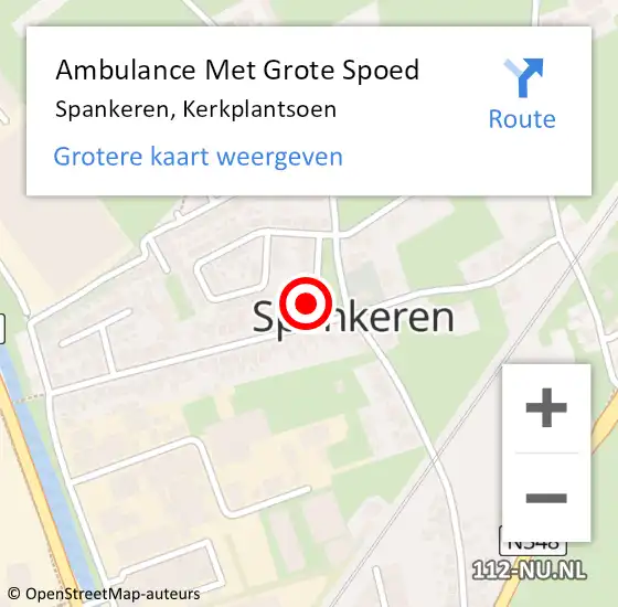 Locatie op kaart van de 112 melding: Ambulance Met Grote Spoed Naar Spankeren, Kerkplantsoen op 23 maart 2014 12:27