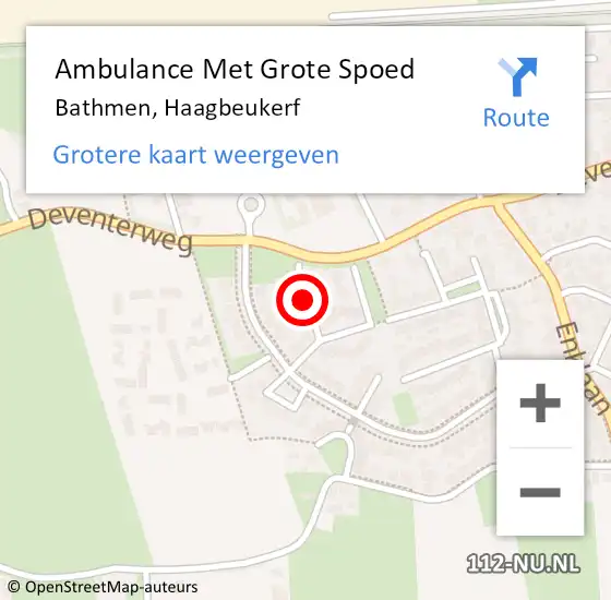 Locatie op kaart van de 112 melding: Ambulance Met Grote Spoed Naar Bathmen, Haagbeukerf op 12 februari 2019 18:40
