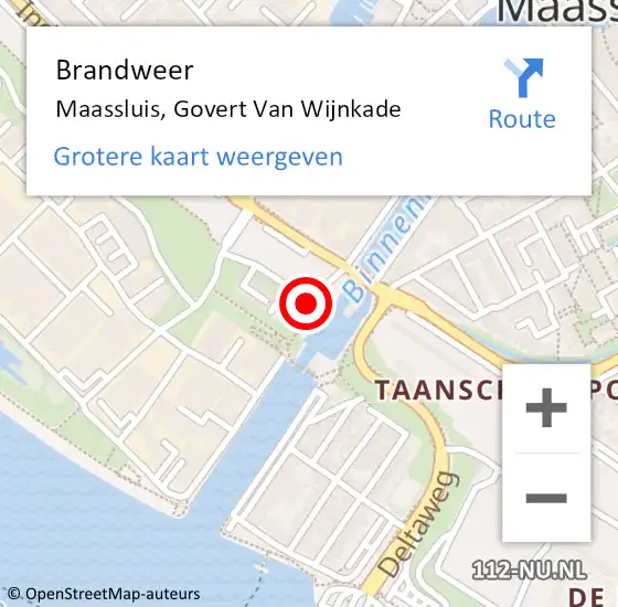 Locatie op kaart van de 112 melding: Brandweer Maassluis, Govert Van Wijnkade op 13 februari 2019 06:26
