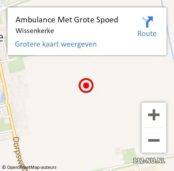 Locatie op kaart van de 112 melding: Ambulance Met Grote Spoed Naar Wissenkerke op 13 februari 2019 10:38