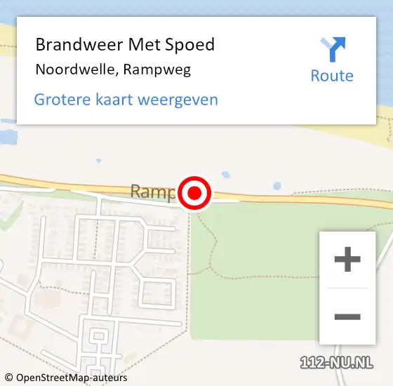 Locatie op kaart van de 112 melding: Brandweer Met Spoed Naar Noordwelle, Rampweg op 13 februari 2019 12:19