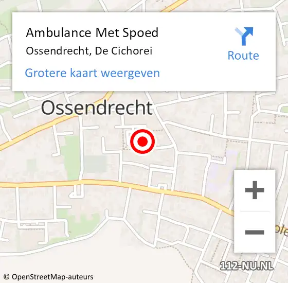 Locatie op kaart van de 112 melding: Ambulance Met Spoed Naar Ossendrecht, De Cichorei op 13 februari 2019 16:46