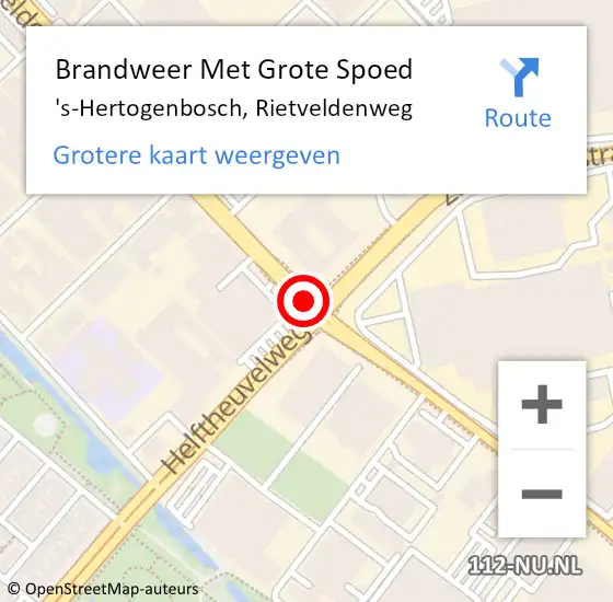 Locatie op kaart van de 112 melding: Brandweer Met Grote Spoed Naar S-Hertogenbosch, Rietveldenweg op 14 februari 2019 10:57