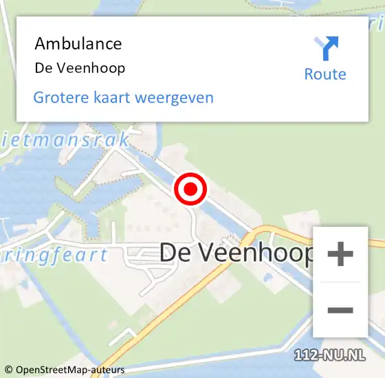 Locatie op kaart van de 112 melding: Ambulance De Veenhoop op 14 februari 2019 14:04