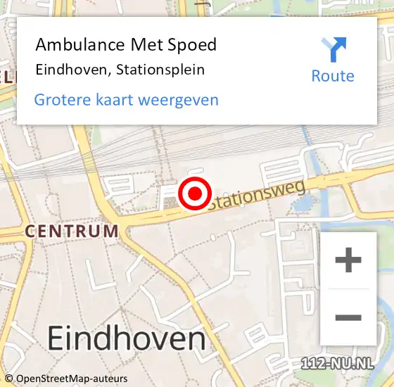 Locatie op kaart van de 112 melding: Ambulance Met Spoed Naar Eindhoven, Stationsplein op 15 februari 2019 02:36