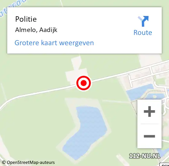 Locatie op kaart van de 112 melding: Politie Almelo, Aadijk op 15 februari 2019 15:57