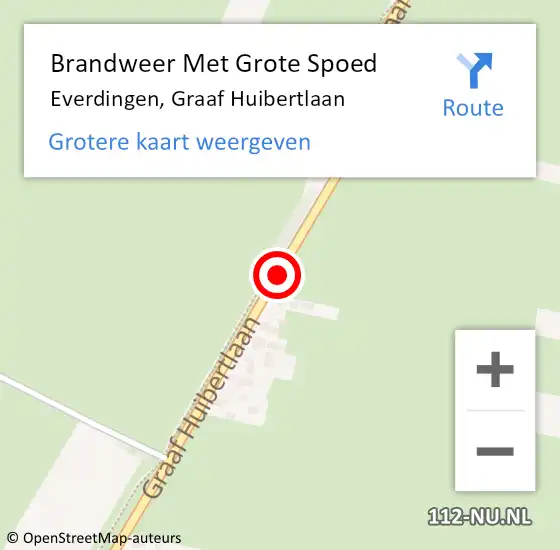 Locatie op kaart van de 112 melding: Brandweer Met Grote Spoed Naar Everdingen, Graaf Huibertlaan op 15 februari 2019 22:23