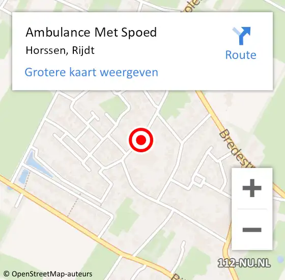 Locatie op kaart van de 112 melding: Ambulance Met Spoed Naar Horssen, Rijdt op 16 februari 2019 00:51