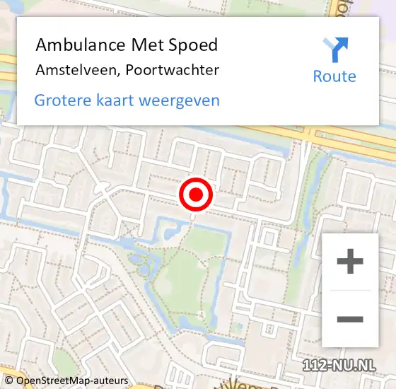 Locatie op kaart van de 112 melding: Ambulance Met Spoed Naar Amstelveen, Poortwachter op 16 februari 2019 04:30