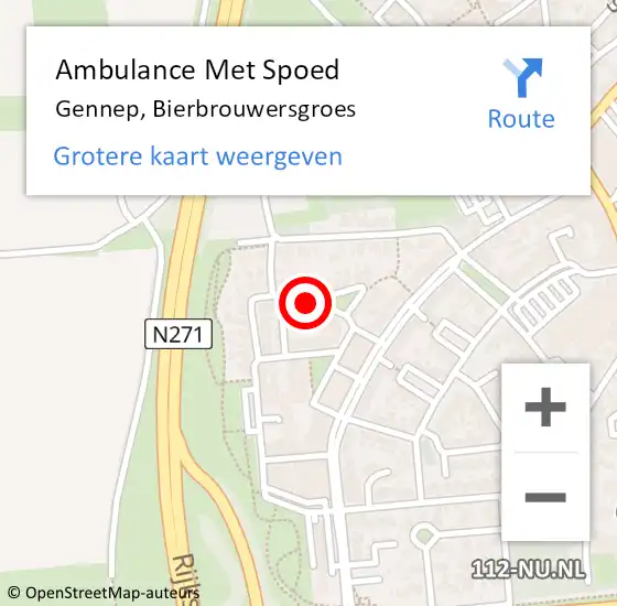 Locatie op kaart van de 112 melding: Ambulance Met Spoed Naar Gennep, Bierbrouwersgroes op 16 februari 2019 05:11