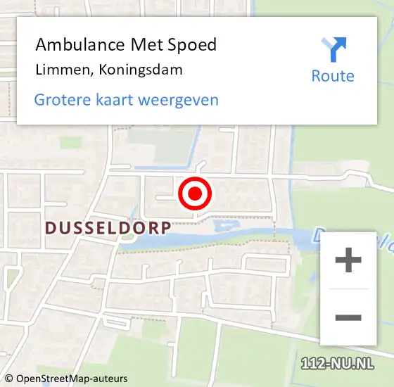 Locatie op kaart van de 112 melding: Ambulance Met Spoed Naar Limmen, Koningsdam op 16 februari 2019 10:04
