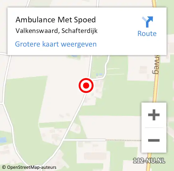 Locatie op kaart van de 112 melding: Ambulance Met Spoed Naar Valkenswaard, Schafterdijk op 16 februari 2019 11:23