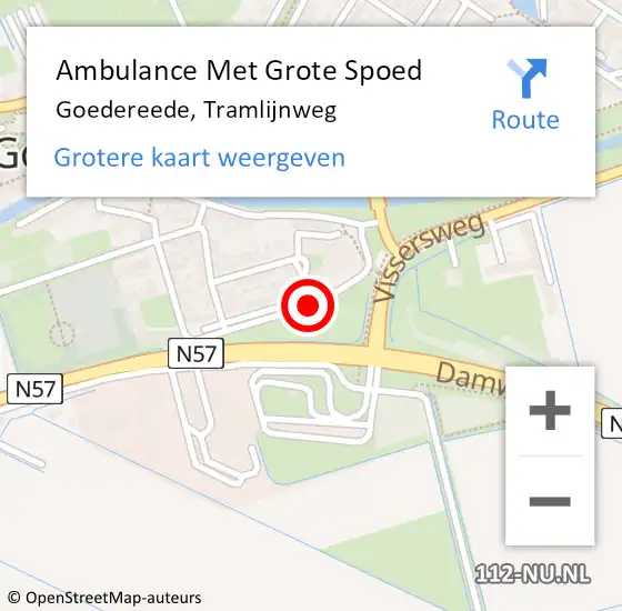 Locatie op kaart van de 112 melding: Ambulance Met Grote Spoed Naar Goedereede, Tramlijnweg op 16 februari 2019 14:26