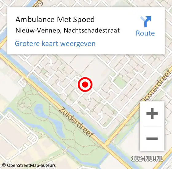 Locatie op kaart van de 112 melding: Ambulance Met Spoed Naar Nieuw-Vennep, Nachtschadestraat op 16 februari 2019 14:44