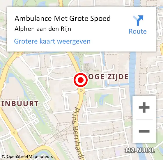 Locatie op kaart van de 112 melding: Ambulance Met Grote Spoed Naar Alphen aan den Rijn op 16 februari 2019 14:52