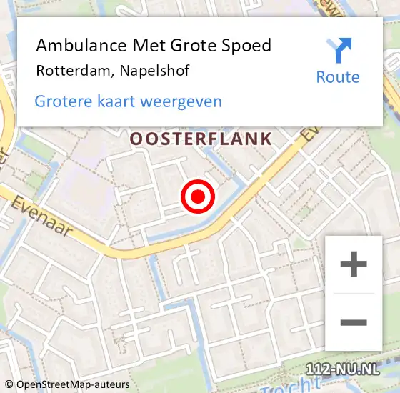 Locatie op kaart van de 112 melding: Ambulance Met Grote Spoed Naar Rotterdam, Napelshof op 16 februari 2019 17:01