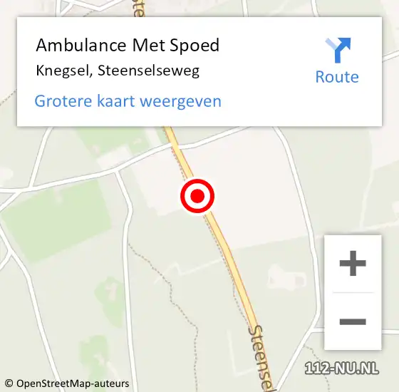 Locatie op kaart van de 112 melding: Ambulance Met Spoed Naar Knegsel, Steenselseweg op 16 februari 2019 19:46
