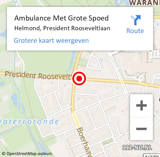 Locatie op kaart van de 112 melding: Ambulance Met Grote Spoed Naar Helmond, President Rooseveltlaan op 17 februari 2019 00:09