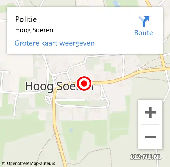 Locatie op kaart van de 112 melding: Politie Hoog Soeren op 17 februari 2019 14:08