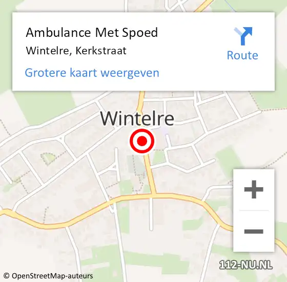 Locatie op kaart van de 112 melding: Ambulance Met Spoed Naar Wintelre, Kerkstraat op 17 februari 2019 17:19