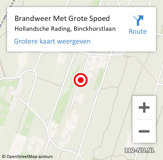 Locatie op kaart van de 112 melding: Brandweer Met Grote Spoed Naar Hollandsche Rading, Binckhorstlaan op 17 februari 2019 18:04